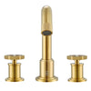 Ancona Industria Widespread Hexagonal Two-Handle 3-Hole Bathroom Faucet in Brushed Titanium Gold