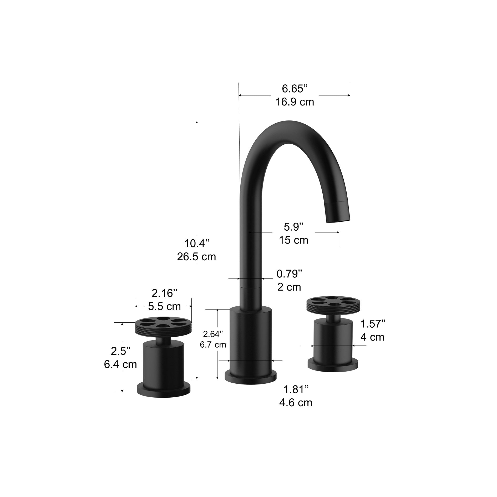 Ancona Nova Series Widespread Bathroom Faucet in Matte Black