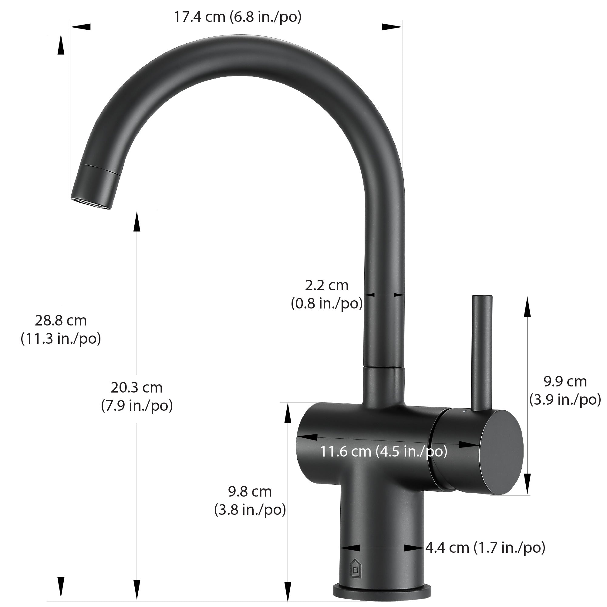 Ancona Aria Single-Handle Bathroom Faucet in Matte Black