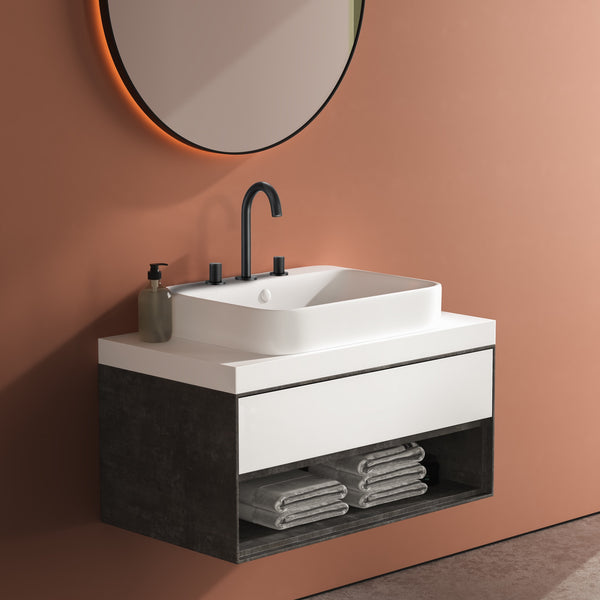 Ancona Industria Series Widespread Bathroom Faucet in Matte Black