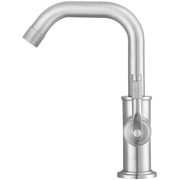 Robinet de salle de bain monocommande de la gamme Industria d’Ancona – nickel brossé