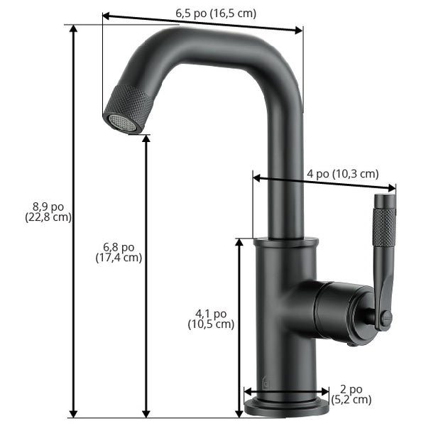 Industria Series Single Lever Bathroom Faucet in Matte Black