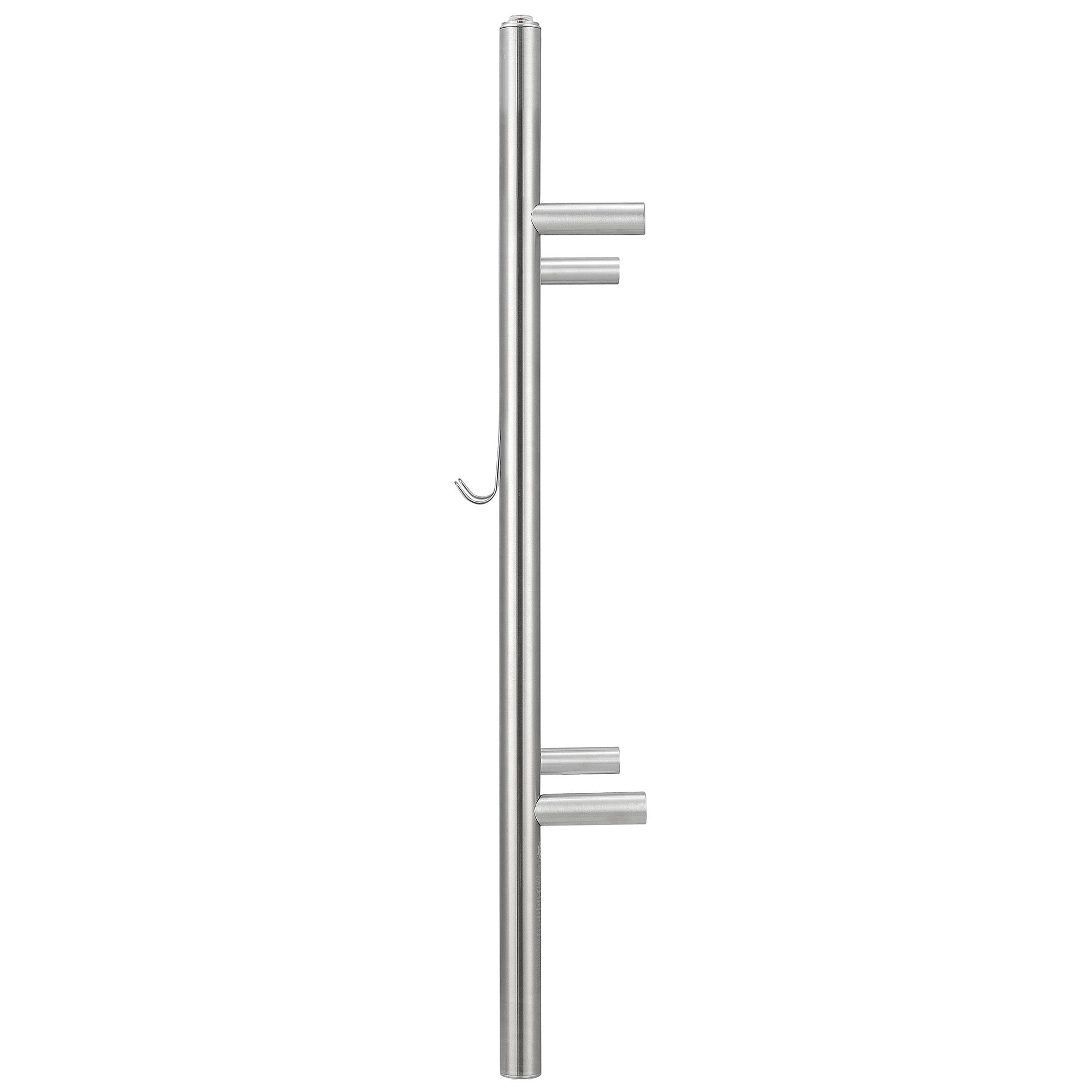 Ancona Comfort Dual 6-Bar Hardwired and Plug-in Towel Warmer with 2 Adjustable Hooks in Brushed Stainless Steel