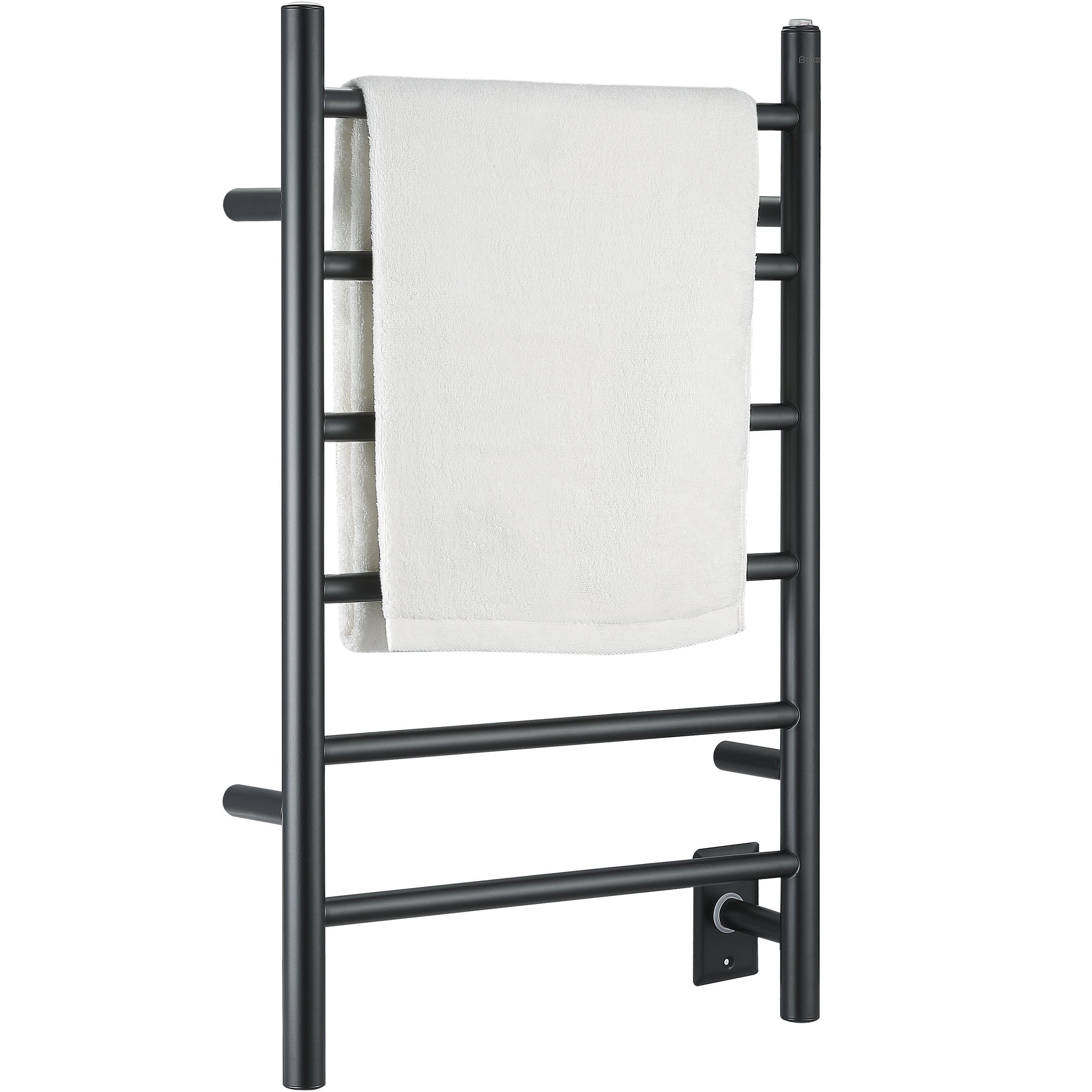 Ancona Comfort 6 Wall Mount Plug-In and Hardwire Towel Warmer in Matte Black