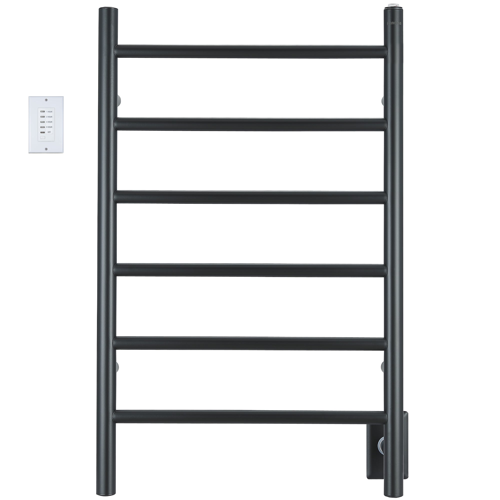 Ancona Comfort 6 Wall Mount Plug-In and Hardwire Towel Warmer with Countdown Timer in Matte Black
