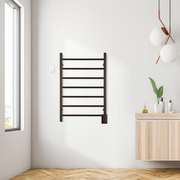 Ancona Comfort 7-Bar Hardwired Towel Warmer with WiFi Timer in Oil Rubbed Bronze