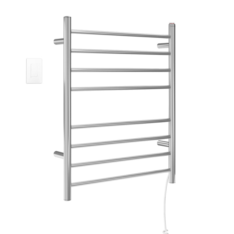 Ancona Prestige Dual 8-Bar Hardwired and Plug-in Towel Warmer in Polished Stainless Steel with WiFi Timer