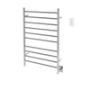Novara Dual 10-Bar Wall Mount Towel Warmer in Polished Stainless Steel with Wall Countdown Timer