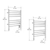 Prestige OBT 8-Bar Wall Mounted Towel Warmer with Integrated On-Board Timer in Brushed Stainless Steel