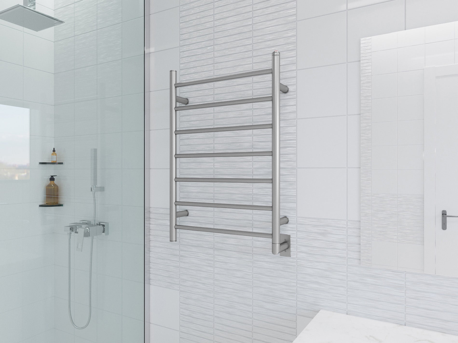 Comfort 7 - 31 in. Hardwired Electric Towel Warmer and Drying Rack in Brushed Stainless Steel