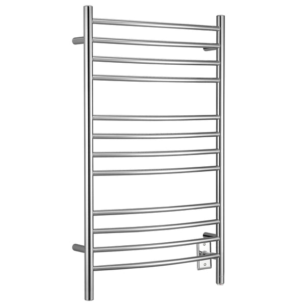 Lustra Dual 12 Curved Bar Hardwired and Plug-in Towel Warmer in Polished Stainless Steel