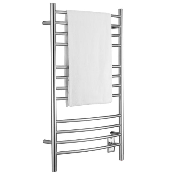 Lustra Dual 12 Curved Bar Hardwired and Plug-in Towel Warmer in Polished Stainless Steel
