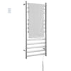 Prima Dual XL 12-Bar Hardwired and Plug-in Electric Towel Warmer in Polished Stainless Steel with Countdown Wall Timer