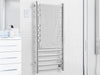 Prima Dual XL 12-Bar Hardwired and Plug-in Electric Towel Warmer in Polished Stainless Steel with Digital Wall Timer