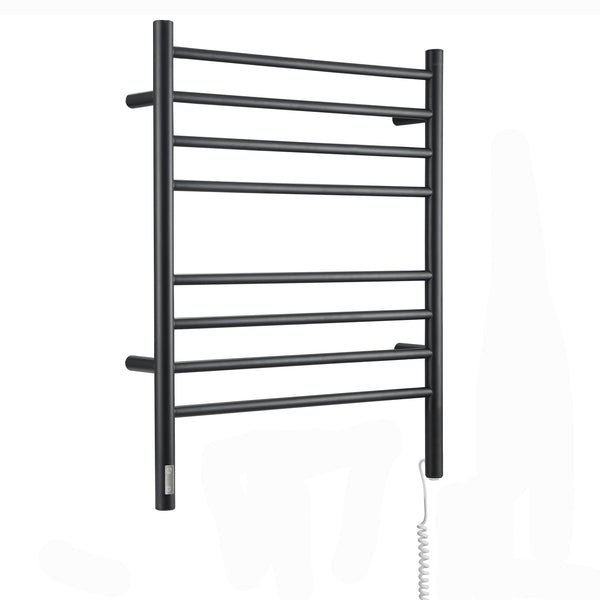 Prestige OBT 8-Bar Wall Mounted Towel Warmer with Integrated On-Board Timer in Matte Black