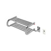 Essentia Shelf 8-Bar Hardwired and Plug-in Towel Warmer in Polished Stainless Steel with Timer