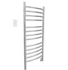 Svelte Rounded 13-Bar Hardwired Towel Warmer in Polished Stainless Steel with Wall Countdown Timer
