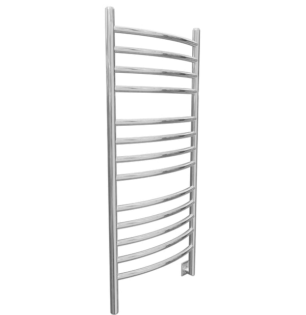 Svelte Rounded 40 in. Hardwired Electric Towel Warmer and Drying Rack in Polished Stainless Steel