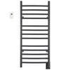 Svelte Rounded 40 in. Hardwired Electric Towel Warmer and Drying Rack in Matte Black with Wall Timer