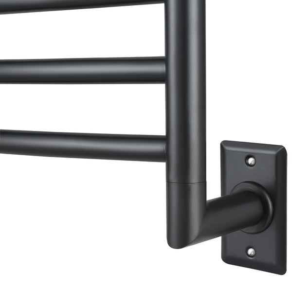 Ancona Svelte Rounded 40 in. Hardwired Electric Towel Warmer and Drying Rack in Matte Black
