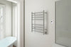 Prima Dual Extended 8-Bar Hardwired and Plug-in Electric Towel Warmer with Digital Wall Timer in Brushed Stainless Steel