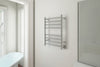 Prima Dual Extended 8-Bar Hardwired and Plug-in Electric Towel Warmer in Brushed Stainless Steel