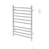 Novara Dual 10-Bar Wall Mount Towel Warmer in Brushed Stainless Steel with Wall Countdown Timer