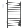 Ancona Novara Dual 10-Bar Wall Mount Towel Warmer in Matte Black with Wall Countdown Timer