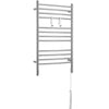Lustra OBT 12 Bar Dual Wall Mount Towel Warmer with 2 Adjustable Hooks and Integrated On-Board Timer in Brushed Stainless Steel