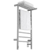 Liazzo OBT 8-Bar Hardwired and Plug-in Electric Towel Warmer with Integrated On-Board timer in Brushed Stainless Steel