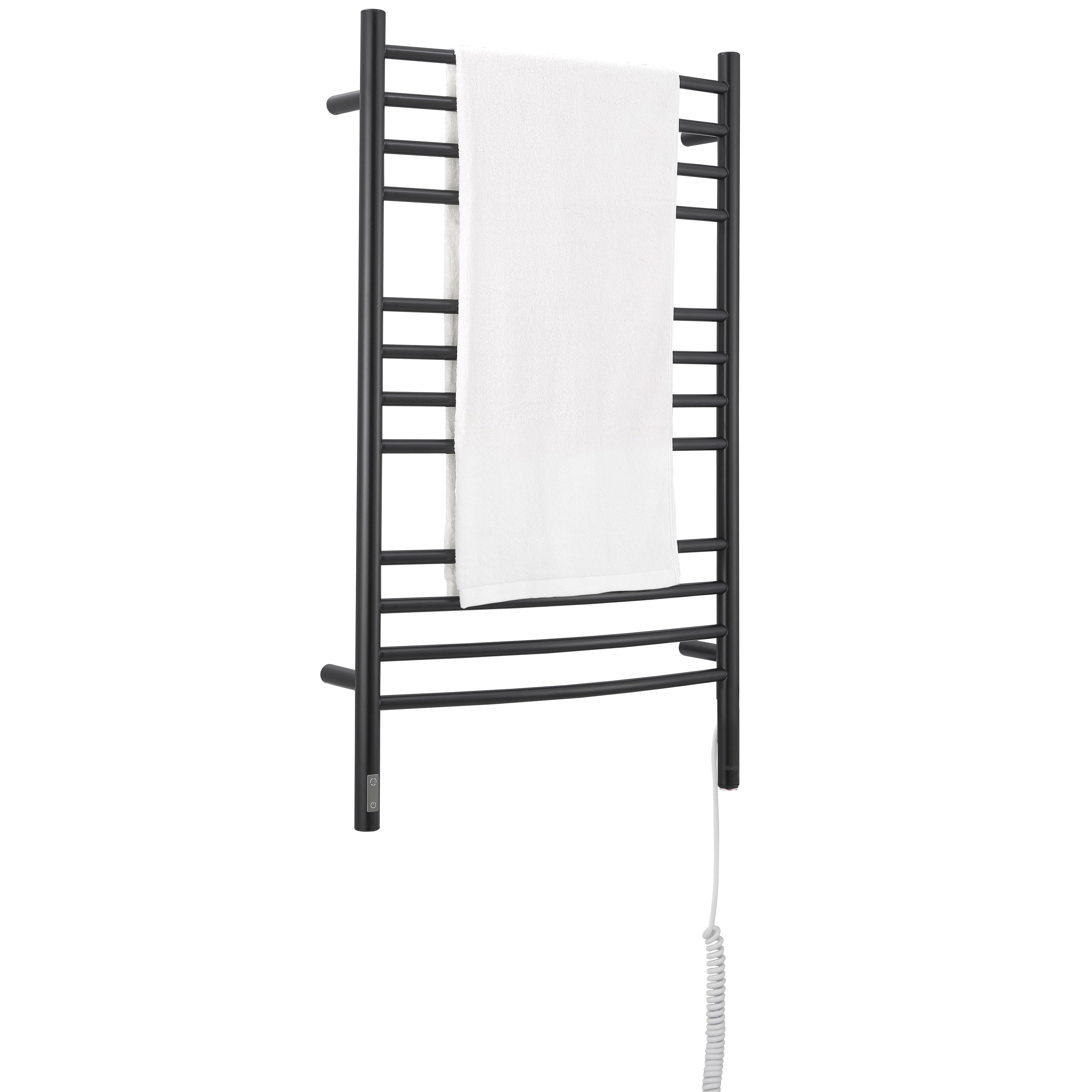 Lustra OBT 12 Bar Dual Wall Mount Towel Warmer with Integrated On-Board Timer in Matte Black