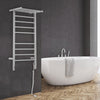 Piazzo OBT - 8 Bar Dual Wall Mount Towel Warmer with Integrated On-Board Timer in Brushed Stainless Steel