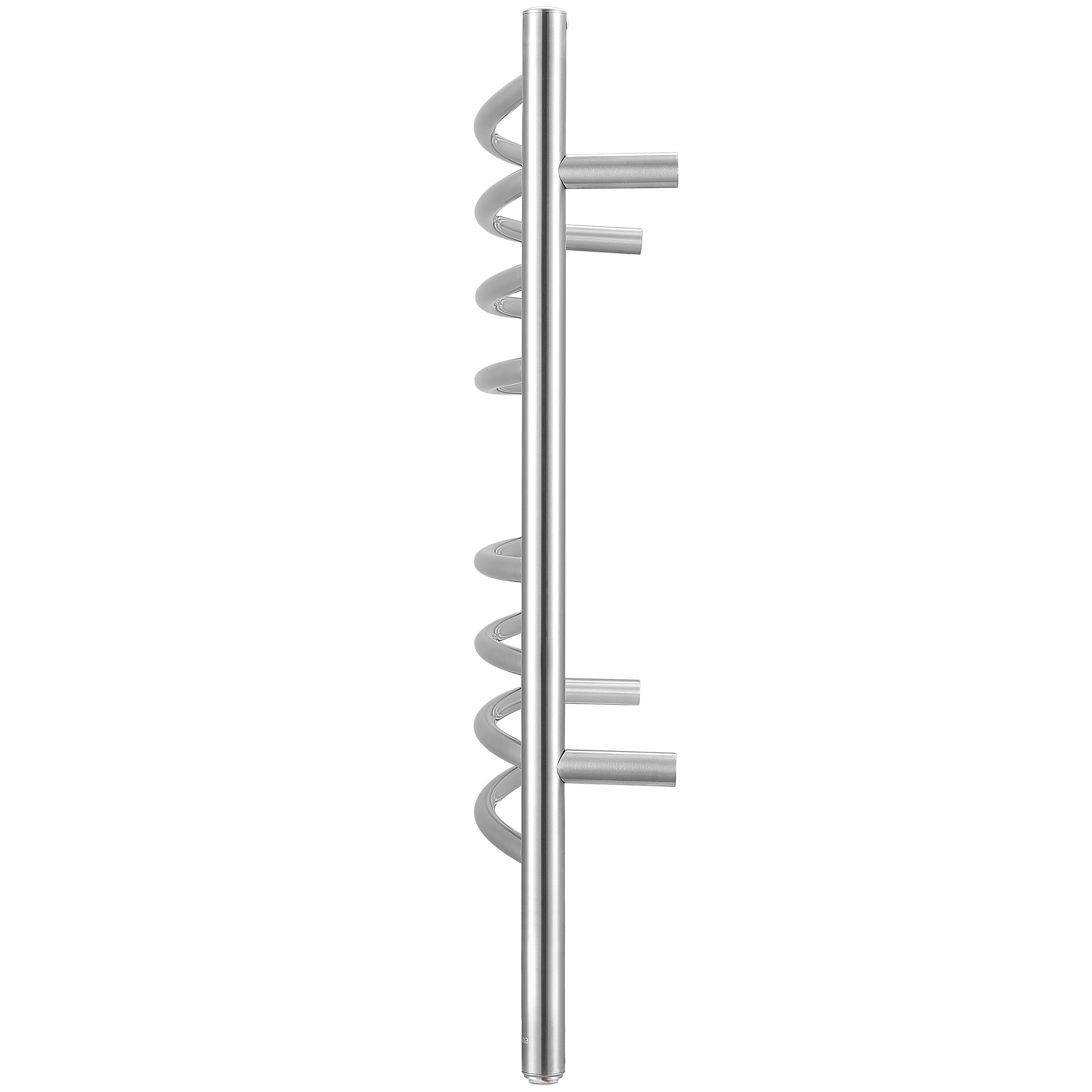 Porte-serviettes chauffant électrique (câblé et sur prise) à 8  barres en acier inoxydable brossé de la gamme Arezzo OBT avec minuterie intégrée