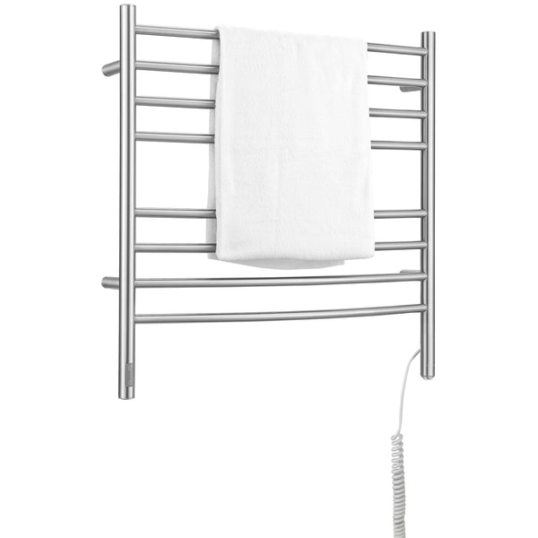 Arezzo OBT 8 Bar Hardwired and Plug-in Towel Warmer in Brushed Stainless Steel