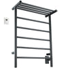 Ancona Miazzo 5-Bar Electric Wall Mount Plug-In and Hardwire Towel Warmer with Shelf and Wall Timer in Matte Black
