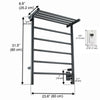 Ancona Miazzo 5-Bar Electric Wall Mount Plug-In and Hardwire Towel Warmer with Shelf and Wall Timer in Matte Black