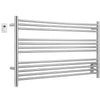 Ancona Amplia Dual 12-Bar Hardwired and Plug-in Towel Warmer in Brushed Stainless Steel with Digital Wall Time
