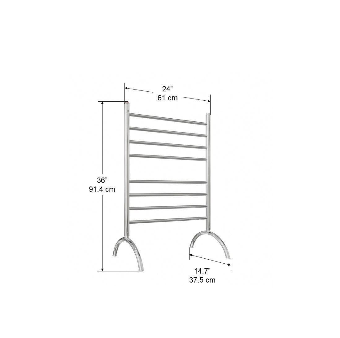 Essentia 8-Bar Freestanding Towel Warmer in Polished Stainless Steel