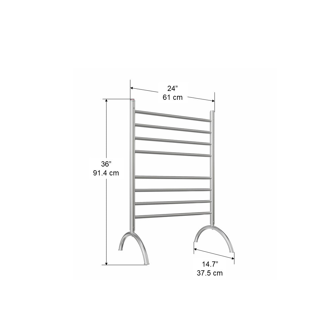 Essentia 8-Bar Freestanding Towel Warmer in Brushed Stainless Steel