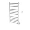 Prima Dual XL 12-Bar Hardwired and Plug-in Towel Warmer in Brushed Stainless Steel with Timer