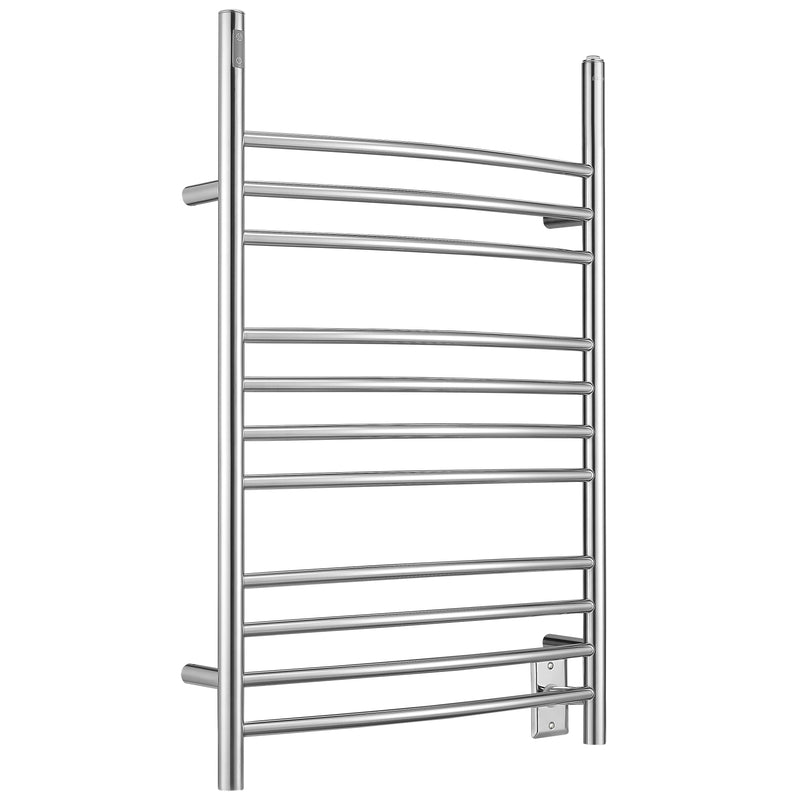 Ava OBT 3 in 1, 11 Bar Towel Warmer with Integrated On-Board Timer in Polished Stainless Steel