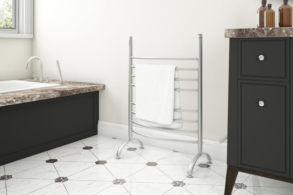Imperia OBT 3-in-1, 8-Bar Towel Warmer with Integrated On-Board Timer in Brushed Stainless Steel