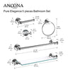 Ensemble 5 accessoires Pure Elegance pour salle de bain