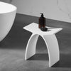 Ancona 17” Bathroom Shower Bench in Pure Acrylic Stone in Matte White