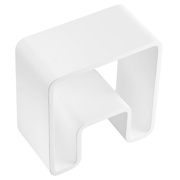 Ancona 17” Bathroom Shower Bench in Pure Acrylic Stone in Matte White