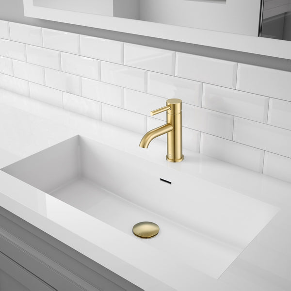 Ancona Bathroom Sink Pop-Up Drain with Overflow in Brushed Champagne Gold