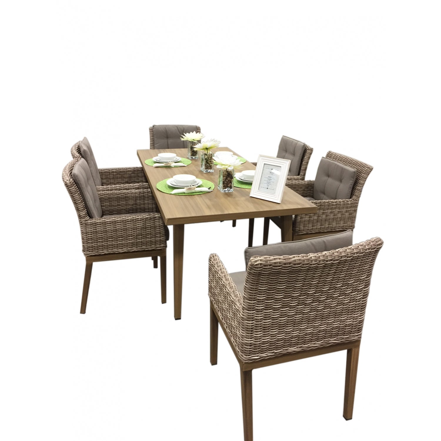 Torcello Collection 7-piece Aluminum Rattan Dining Set
