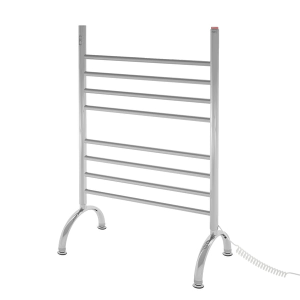 Essentia OBT 8 Bar Floor Mounted Towel Warmer with Integrated On-Board Timer in Polished Stainless Steel