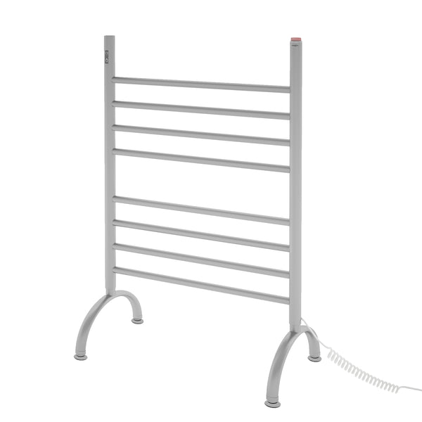 Essentia OBT 8 Bar Floor Mounted Towel Warmer with Integrated On-Board Timer in Brushed Stainless Steel