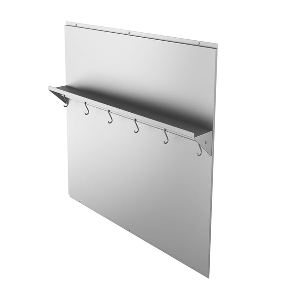 Stainless Steel Backsplash with Dual Position Shelf